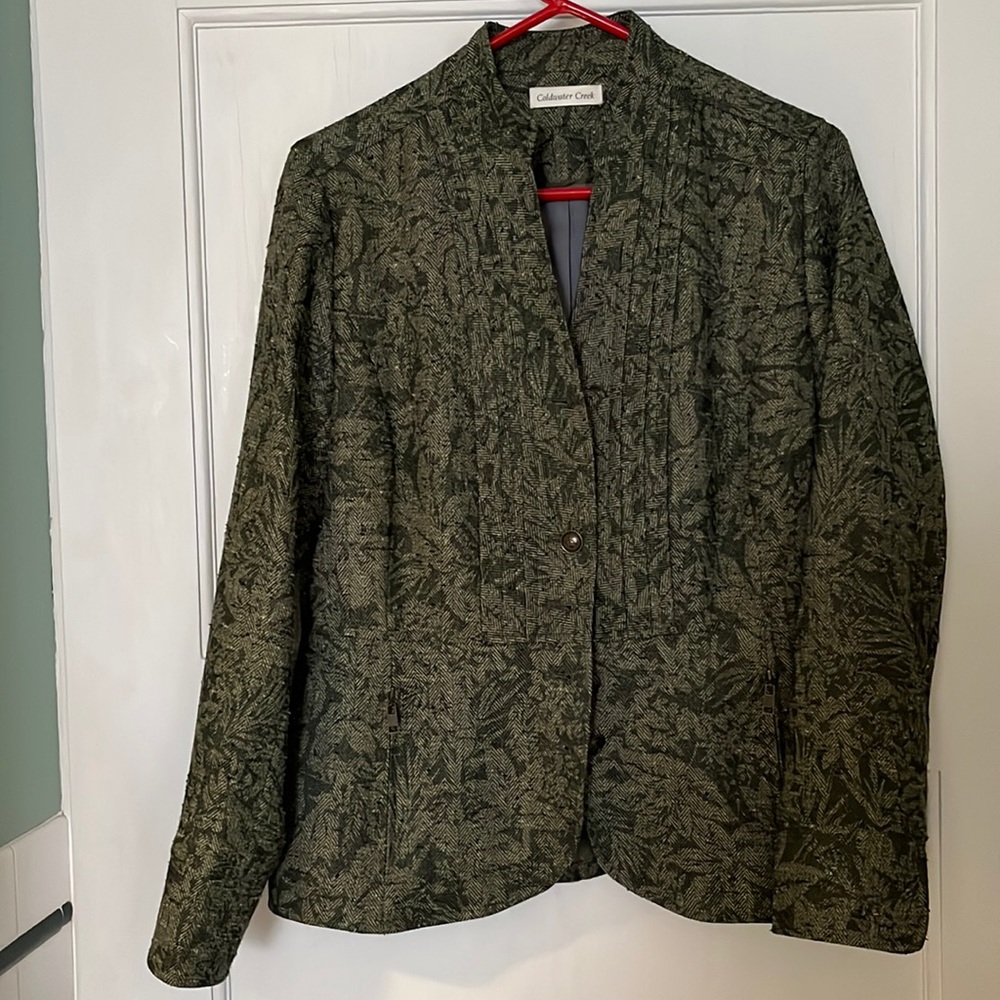 Coldwater creek shades of green jacket
